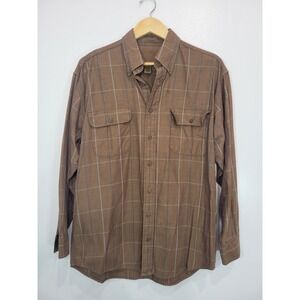 Duck Head Expedition Brown Plaid Button Up Long‎ Sleeve Shirt Mens